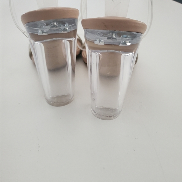 Aldo Clear and Nude Heels with Rhinestone Strap - Picture 7 of 10